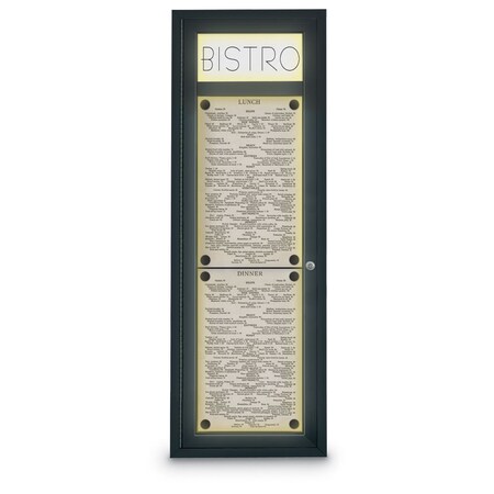United Visual Products Sliding Door Indoor Enclosed Corkboard, 7 UV9003ACS-BLACK-CORK